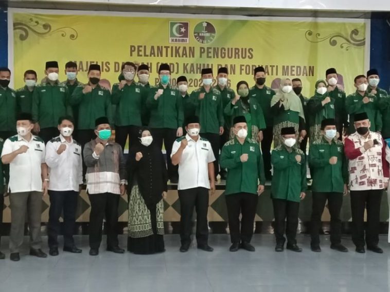 Pelantikan Pengurus MD KAHMI Medan 2021-2026 di Kota Medan, Sumut, pada Sabtu (24/7/2021). Foto Medanposonline.com