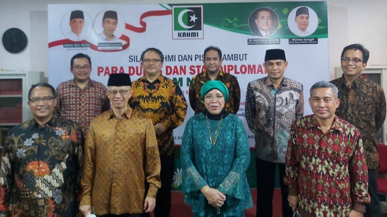 Acara Silaturahmi dan Pisah Sambut Para Dubes dan Staf Diplomatik Alumni HMI di KAHMI Center, Jakarta Selatan, pada Kamis (25/11/2021) malam. Foto MN KAHMI