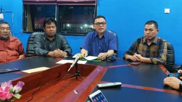 MW KAHMI Sumatera Selatan mengadakan jumpa pers tentang kasus pelecehan seksual di Universitas Sriwijaya, Kota Palembang, Sumsel, pada Senin (13/12/2021). Istimewa