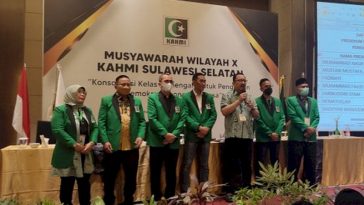 Ketujuh Presidium MW KAHMI Sulsel terpilih periode 2022-2027 di sela-sela Muswil X di Kota Makassar, Sabtu (15/1/2022). Foto Abatanews.com