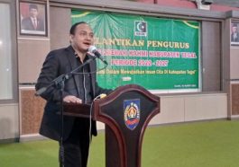 Ketua Komite I DPD RI, Fachrul Razi, memberikan sambutan dalam pelantikan pengurus MD KAHMI Kabupaten Tegal di Pendopo Bupati Tegal, Jateng, pada Kamis (3/3/2022). Dokumentasi pribadi