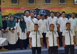 Prosesi pelantikan pengurus MD KAHMI dan FORHATI Mandailing Natal 2022-2027 di Aula Hotel Rindang, Kabupaten Mandailing Natal, Sumut, Sabtu (18/3/2022). Foto Motivindonews.com