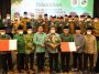 Para pengurus MW KAHMI dan FORHATI Sumsel 2021-2026 foto bersama Gubernur Herman Deru, Presidium Viva Yoga Mauladi, Sekjen Manimbang Kahariady, dan beberapa undangan di sela-sela pelantikan di Kota Palembang, Sumsel, pada Sabtu (12/3/2022). Dokumentasi Pemprov Sumsel