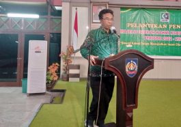 Sekretaris Jenderal MN KAHMI, Manimbang Kahariady, memberikan sambutan dalam acara pelantikan pengurus MD KAHMI Kabupaten Tegal 2022-2027 di Pendopo Kabupaten Tegal, Jateng, pada Rabu (2/3/2022). Dokumentasi pribadi