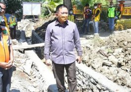 Anggota Komisi V DPR, Muhammad Fauzi (tengah), meninjau proyek pembersihan drainase di Kecamatan Angkona, Kabupaten Luwu Timur, Sulsel, pada Senin (28/2/2022). Instagram/@muhammadfauzi.id