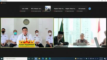 Prosesi kolaborasi UICI dengan Pemkab Pesawaran, Lampung, dalam rangka memenuhi kebutuhan talenta digital dan digital leadership secara daring, Rabu (6/4/2022). Dokumentasi UICI