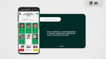 Aplikasi e-Vote untuk memilih presidium MN KAHMI 2022-2027 dengan cara pemungutan suara secara elektronik (e-voting). Istimewa