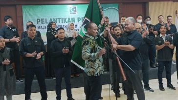 Prosesi pelantikan pengurus MD KAHMI Jaksel 2022-2027 di Gedung Serbaguna Wali Kota Jaksel, Senin (21/11/2022). LMD KAHMI/Fatah Sidik