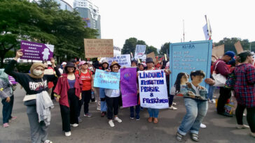 Ilustrasi aksi saat Hari Buruh 2024 di Jakarta. Twitter/@WandaRoxanne